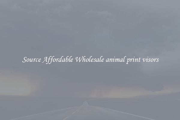 Source Affordable Wholesale animal print visors