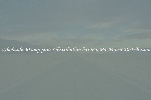 Wholesale 30 amp power distribution box For Pro Power Distribution