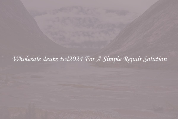 Wholesale deutz tcd2024 For A Simple Repair Solution