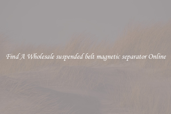 Find A Wholesale suspended belt magnetic separator Online