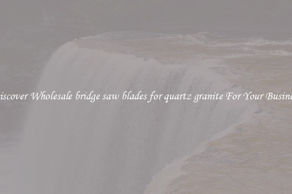 Discover Wholesale bridge saw blades for quartz granite For Your Business
