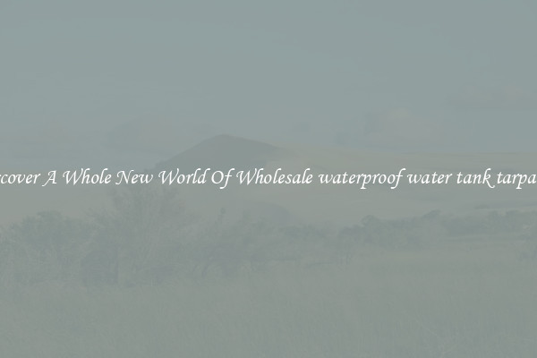 Discover A Whole New World Of Wholesale waterproof water tank tarpaulin