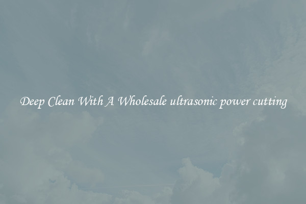 Deep Clean With A Wholesale ultrasonic power cutting