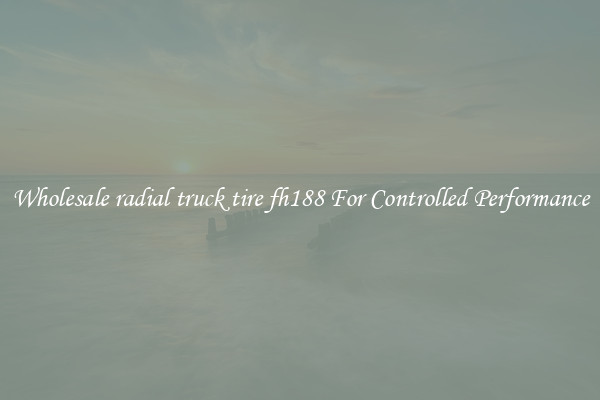 Wholesale radial truck tire fh188 For Controlled Performance